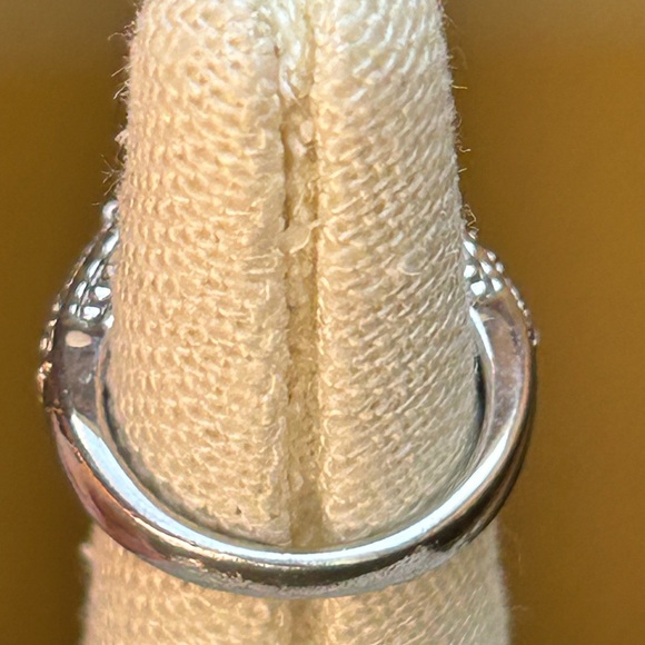 Sterling silver 925 ring red stone and CZ - Picture 5 of 7